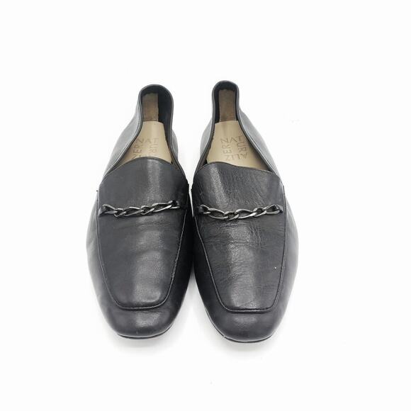 Naturalizer Black Leather Loafers w Chain Detail | Quiet Luxury Fall Capsule - Picture 6 of 16